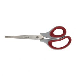 Ножницы Axent Duoton Soft 6102-06-A, 21 см, прорезиненные ручки, серо-красные