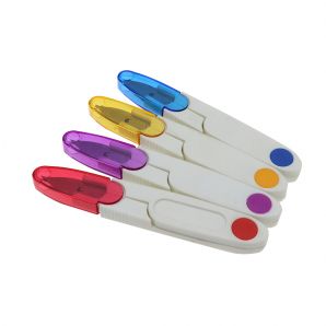 Ножиці для обрізки нитки пластик, довжина 11 см, з ковпачком колір асорті (сніппери)