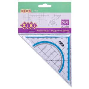 Косинець 2 в 1,140мм, 90 ° 45 °, з блакитною смужкою, блістер, KIDS Line ZiBi ZB.5623-14 (6002)