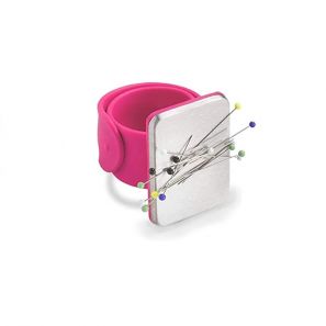 Магнитная игольница-браслет на руку 5,5х4см, цвет розовый
