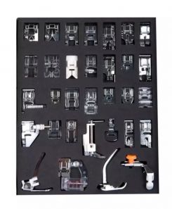 Набір лапок 32 шт YOKE для швейних побутових машин в коробці ПОДАРУНОК Універсальний лапкотримач (адаптер)