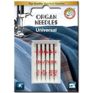 Голки швейні універсальні ORGAN MIX (№70/80/90/100) для побутових швейних машин блістерна упаковка 5 штук
