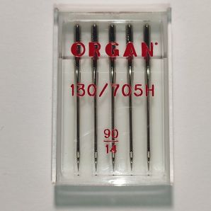 Голки швейні універсальні ORGAN №90 пластиковий бокс 5 штук для побутових швейних машин