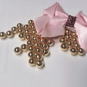 Штучні декоративні перли без отворів для прикрас, намистини для рукоділля золото 6 мм 100штук