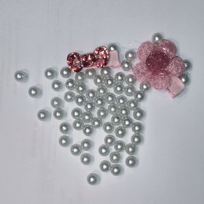 Штучні декоративні перли без отворів для прикрас, намистини для рукоділля білі 6 мм 100штук