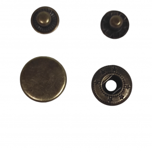Кнопки металеві швейні галантерейні Альфа 50шт, 12,5мм для одягу та інших виробів колір антик