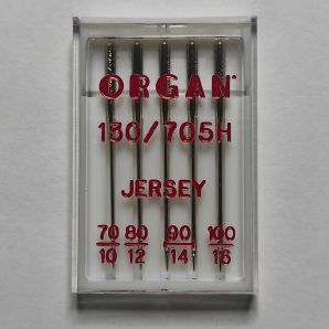 Голки для вязаних та трикотажних тканин ORGAN Jersey №70/80/90/100 бокс 5 штук для побутових швейних машин