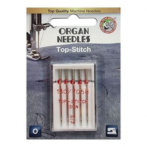 Иглы швейные для штопки и вышивки ORGAN TOP-STITCH №90 для бытовых швейных машин блистерная упаковка 5 штук