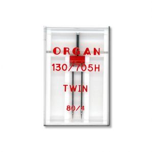 Иглы швейные двойные универсальные ORGAN TWIN №80/4 пластиковый бокс для бытовых швейных машин