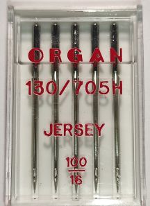 Иглы швейные для вязаных и трикотажных тканей ORGAN Jersey №100 пластиковый бокс 5шт для бытовых швейных машин