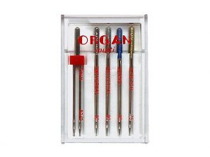 Иглы швейные ORGAN MULTI BOX (Twin 1шт, Universal 2шт, Jeans 1шт, Super Stretch 1шт) для бытовых швейных машин