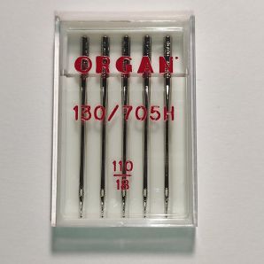 Иглы швейные универсальные ORGAN №110 пластиковый бокс 5 штук для бытовых швейных машин