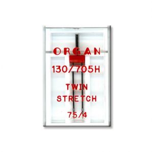 Иглы швейные двойные ORGAN TWIN STRETCH №75/4 пластиковый бокс для бытовых швейных машин