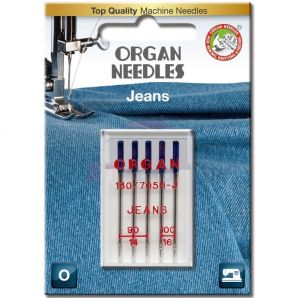 Иглы швейные для джинса ORGAN JEANS №90/100 для бытовых швейных машин блистерная упаковка 5 штук