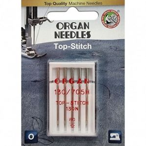 Иглы швейные для штопки и вышивки ORGAN TOP-STITCH №80 для бытовых швейных машин блистерная упаковка 5 штук