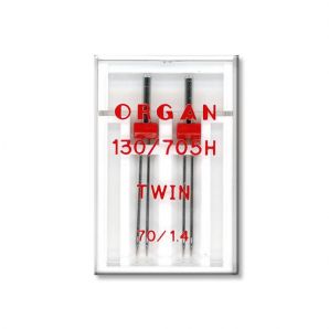 Иглы швейные двойные универсальные ORGAN TWIN №70/1,4 пластиковый бокс для бытовых швейных машин