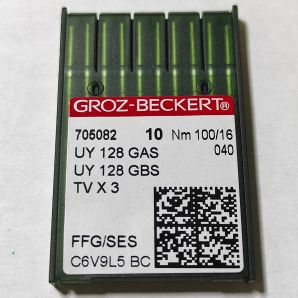 Иглы GROZ-BECKERT UY 128 GAS для промышленных распошивальных машин 100/16 FFG/SES