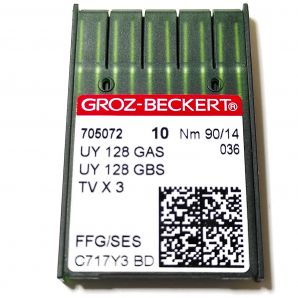 Иглы GROZ-BECKERT UY 128 GAS для промышленных распошивальных машин 90/14 FFG/SES