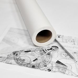 Калька упаковочная для чертежей, рулон на втулке КО8450Р/В ширина 84 см, длина 50 м, плотность 40 г/м2