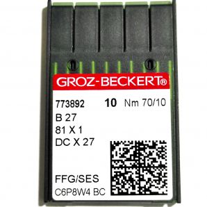 Иглы швейные для промышленных оверлоков Groz-Beckert DCx27, FFG/SES №70/10