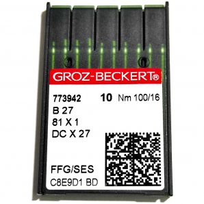 Иглы швейные для промышленных оверлоков Groz-Beckert DCx27, FFG/SES №100/16