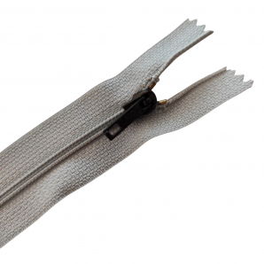 Застежка - молния спиральная пластиковая 19 см для одежды, сумок, чехлов серая
