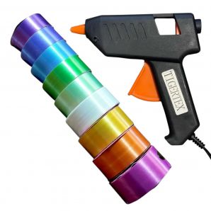 Набор клеевой пистолет 40вт + ленты (9 шт) разноцветные