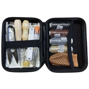 Набор инструментов для работы с кожей и тяжелыми тканями, 27 предметов в футляре