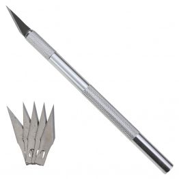 Нож макетный для моделирования (+5 сменных лезвий)