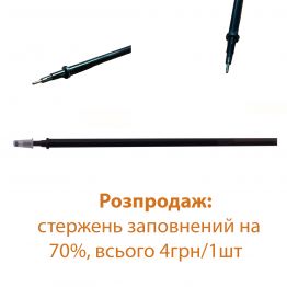 Ручка - стержень термо 130мм (толщина 4 мм), исчезает при утюжке, цвет черный
