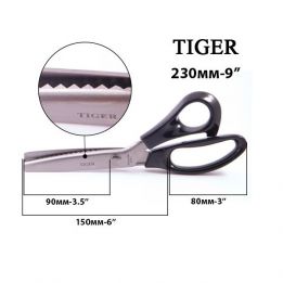 Ножницы швейные фигурные ZIG-ZAG TIGER A-85 23см (шаг между зубами 5мм)
