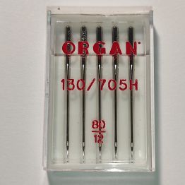 Голки швейні універсальні ORGAN №80 пластиковий бокс 5 штук для побутових швейних машин