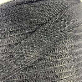 Тесьма, лента для подшивания брюк 15мм черная, полиэстер 100ярд/91метр Ming Ai