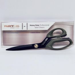 Ножницы швейные портновские премиум класса TC-H250-HB WAYKEN стальные лезвия, ручки мягкий пластик хаки