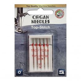 Голки швейні для штопання та вишивання ORGAN TOP-STITCH №90 для побутових швейних машин блістерна упаковка 5 штук