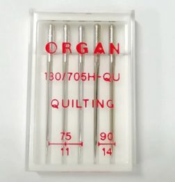 Голки швейні для квілтингу ORGAN QUILTING 75/90 пластиковий бокс 5 штук для побутових швейних машин