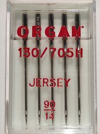 Иглы швейные для вязаных и трикотажных тканей ORGAN Jersey №90 пластиковый бокс 5 шт для бытовых швейных машин