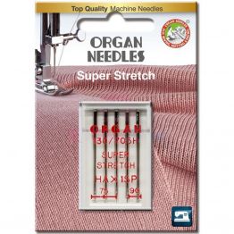 Иглы швейные для cтрейча, лайкры ORGAN SUPER STRETCH №75/90 для бытовых швейных машин блистерная упаковка 5 шт