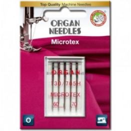 Голки швейні для мікротекстилю ORGAN MICROTEX №60/70 для побутових швейних машин блістерна упаковка 5 штук