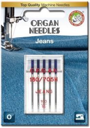 Иглы швейные для джинса ORGAN JEANS №100 для бытовых швейных машин блистерная упаковка 5 штук