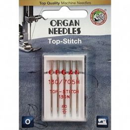 Голки швейні для штопання та вишивання ORGAN TOP-STITCH №80 для побутових швейних машин блістерна упаковка 5 штук